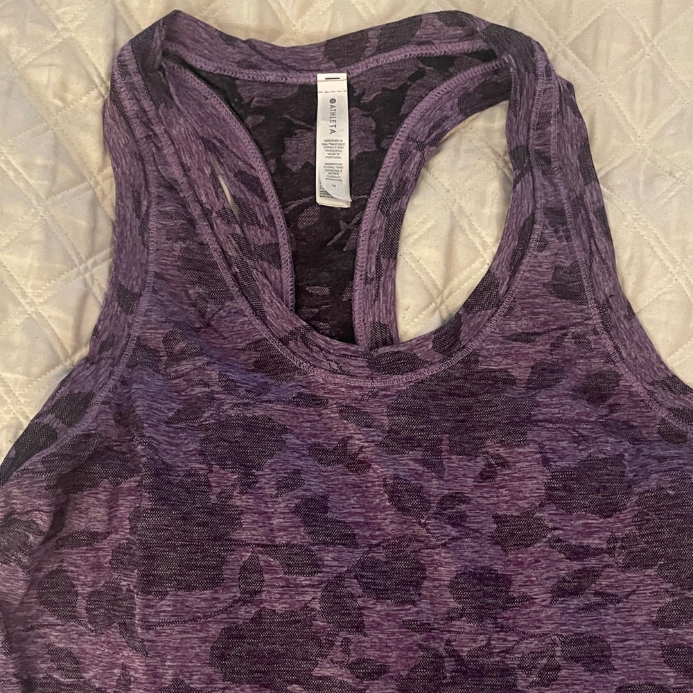 Athleta Purple Camouflage Racerback Tank Top